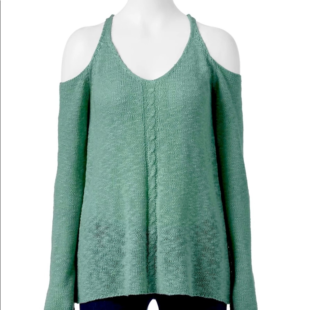 Knitted green sweater, by pink republic